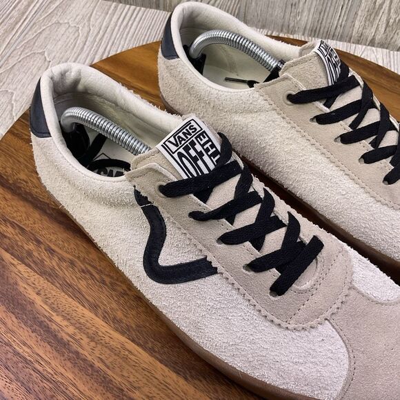 VANS Off The Wall Skater Shoe Pro Sport Low Sneaker Textured Leather Cream Black - Picture 7 of 11